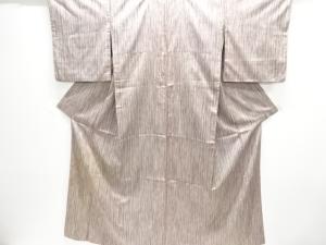 アンティーク　縞織り出し手織り紬着物